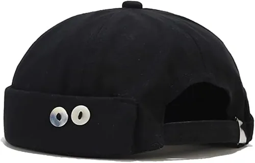 Miniatura 10 de Sombrero unisex de algodón elegante sin ala con hebilla ajustable Sailor Hip-Hop sin ala Skullcaps
