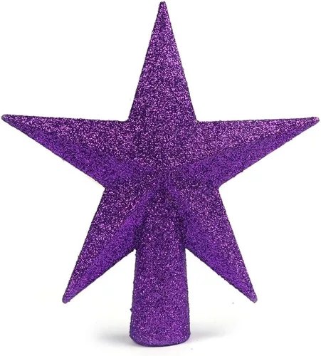 Miniatura 30 de YYCRAFT Adorno de Estrella con Purpurina para la Punta del Árbol Decoración Navideña - 6 Pulgadas, Rojo