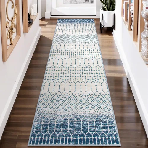 Miniatura 62 de Lahome Alfombras marroquíes para pasillos 2x8 Beige Alfombra de pasillo lavable antideslizante resistente a las manchas Alfombra de cocina