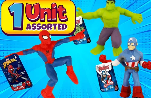 Miniatura 2 de JA-RU 1 héroe seleccionado al azar Marvel Avengers juguetes elásticos héroes aplastables y tirables Juguetes Hulk Capitán América y Spiderman