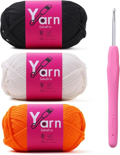 Miniatura 54 de Hilo de Crochet con Hilo de Algodón para Crochet – Hilos de Crochet Tejido para Principiantes con Puntadas Fáciles de Ver – Hilo para Crochet