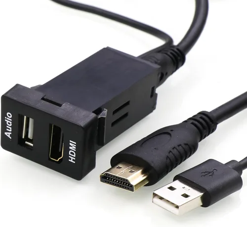 Miniatura 7 de Timloon Cable de montaje de enchufe HDMI+USB Entrada de audio Relé de audio Uso para Toyota (tipo A)