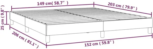 Miniatura 3 de vidaXL Marco de cama tamaño Queen con somier, terciopelo gris oscuro, diseño moderno, construcción de madera contrachapada de ingeniería duradera