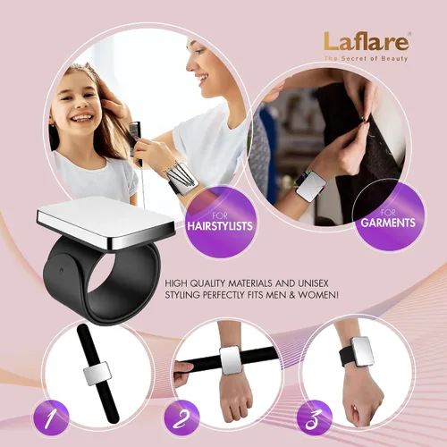 Miniatura 4 de Laflare Estante de trenzado para cabello con juego de peine, pulsera de gel trenzado y estante (soporte de extensión con 60 clavijas) con accesorios