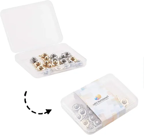 Miniatura 8 de PH PandaHall 20 juegos de 2 colores con cierre de botón a presión, cierre de bola y broche de presión para collares, pulseras, joyería