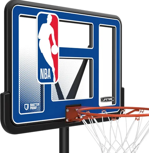 Miniatura 3 de Lifetime NBA League Edition - Aro de baloncesto portátil, altura ajustable de 7.5 a 10 pies, tablero de fusión inastillable de 44 pulgadas, base