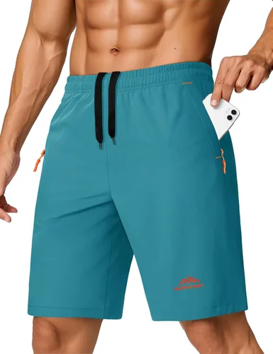 Miniatura 74 de TACVASEN Pantalones cortos deportivos para correr para hombre, 9 pulgadas, de secado rápido, pantalones cortos ligeros de verano, 3 bolsillos