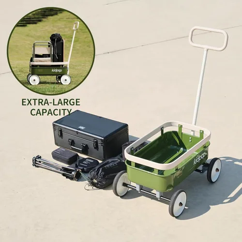 Miniatura 4 de kidpop PULA-Wild Vagón de Arrastre 3 en 1 para Niños, Andador de Empuje para Niños Pequeños de 2.5-8 años, Cubierta de Madera Extraíble y Manillar