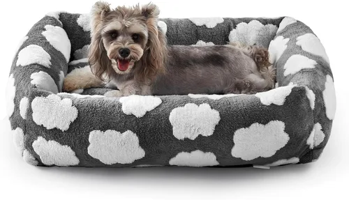 Miniatura 41 de JOEJOY Cama mediana para perros de tamaño mediano, cama ortopédica rectangular lavable para mascotas con funda de cremallera extraíble, bonita cama