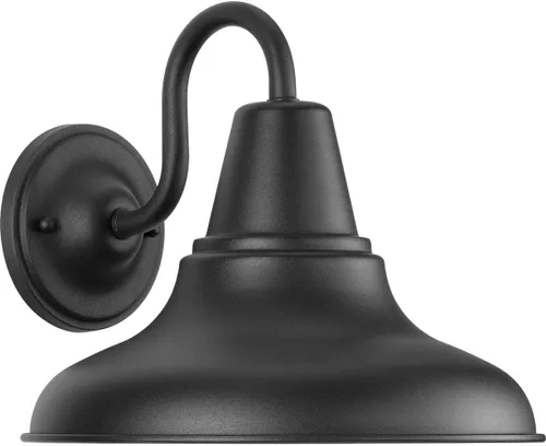 Miniatura 16 de Progress Lighting District LED Collection - Farol de pared mediana para exteriores, bronce envejecido, pantalla de metal blanco pintado, 1 luz