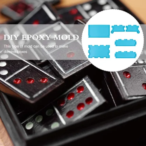 Miniatura 7 de EXCEART 1 Unidades DIY Domino Box Molde de Silicona y Domino Molds Set para Fundición de Resina Caja de Almacenamiento Domino Molde de Resina