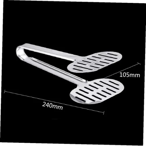 Miniatura 2 de Doble espátula de acero inoxidable Turner Pinzas Pan Hamburguesa Abrazadera Buffet Alicates 1pc