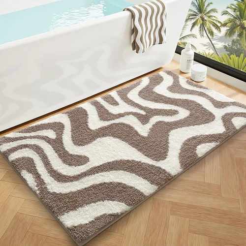 Miniatura 16 de LUMI Alfombra de baño antideslizante estética moderna, ultra suave, absorbente, lavable, de secado rápido, alfombras de piso de alta calidad