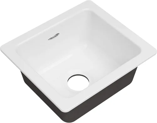 American Standard 77SB16180.308 Delancey - Fregadero de cocina de hierro fundido (18 x 16 pulgadas), color blanco brillante