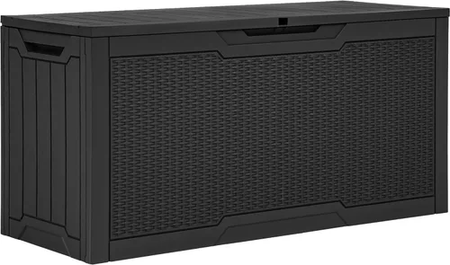 Miniatura 14 de YITAHOME Caja grande de resina de 100 galones, cajas de almacenamiento al aire libre para muebles de patio, cojines de exterior, herramientas
