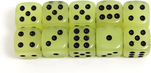 Miniatura 5 de Smartdealspro Paquete de 10 dados D6 de seis caras que brillan en la oscuridad para DND, MTG, RPG, Tenzi, Farkle, Yahtzee, Bunco, enseñanza