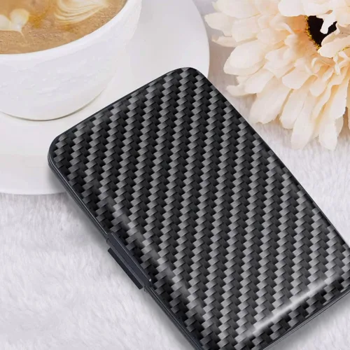 Miniatura 7 de Mini tarjetero para mujeres u hombres, bloqueo RFID, funda rígida para tarjetas de identificación, cartera de viaje