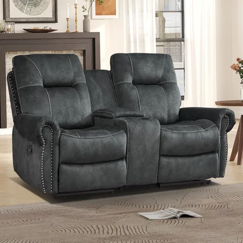 Miniatura 21 de EBELLO - Silla reclinable eléctrica con masaje y calor, sillón reclinable de tela suave para adultos, sofá reclinable individual acolchado, diseño