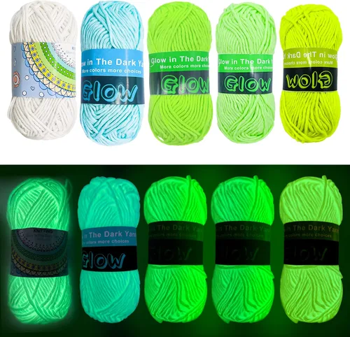 Miniatura 9 de 4 piezas de hilo que brillan en la oscuridad, suministros de costura, (55yd 164.0 ft) para ganchillo para manualidades, manualidades y costura