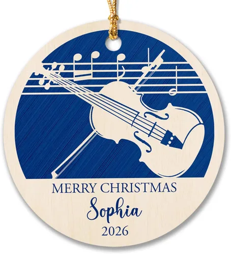 Miniatura 12 de Adorno de Navidad de instrumento musical de acordeón, nombre personalizado y adorno de año para acordeonista, regalo de profesor de música