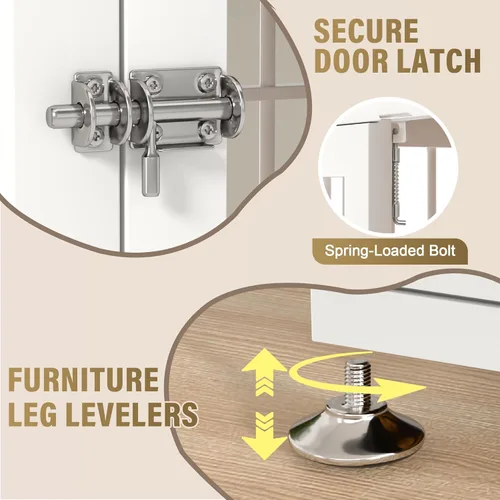 Miniatura 5 de rehomerance Mueble de jaula de perro resistente de 26 pulgadas para perros pequeños, mesa auxiliar decorativa para casa de mascotas, muebles