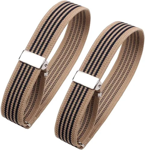 Miniatura 4 de 12 unids/6 pares de brazaletes elásticos ajustables unisex, antideslizantes, para camisas, ligueros, brazaletes deportivos para mujeres y hombres, 6