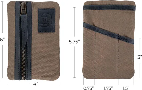 Miniatura 6 de Hide & Drink, Estuche de bolsillo multiherramientas, Bolsa compacta multiusos con cremallera para artículos de diario (EDC), Mini estuche de Carbón