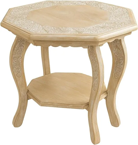 Miniatura 18 de Mesa de café rectangular de madera con talla Jali, mesa de café estilo granja, mesa rústica central, estilo de mediados de siglo, muebles rústicos