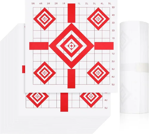 Fainne Objetivos de papel para disparar 12 x 12 pulgadas, objetivos de disparo de papel a granel para accesorios de caza, para interiores y