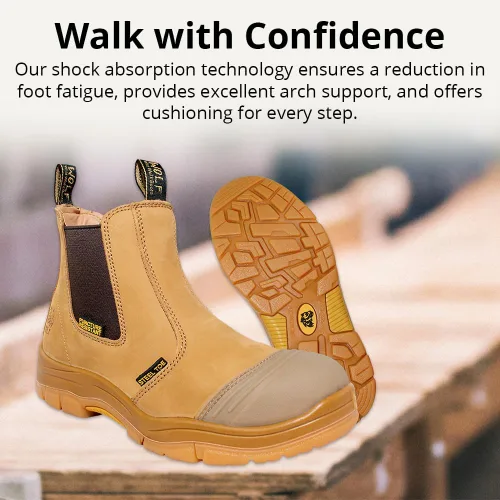 Miniatura 7 de WOLF Work Boot 100% Genuine Upper Leather Oil, Slip, Impact, Puncture Resistant Electrical Hazards Non-Slip Rubber Sole