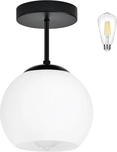 Miniatura 19 de Lámpara de techo semiempotrada con globo dorado, moderna de mediados de siglo, lámpara de techo con globo para pasillo, sala de estar, cocina, Latón