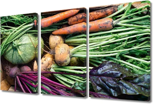 Miniatura 15 de Arte de pared con frutas y verduras, surtido de frutas y verduras frescas, lienzo, pósteres de pintura de frutas y verduras, decoración de pared, 3