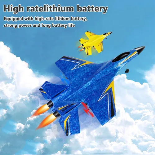 Miniatura 7 de Avión RC, avión planeador. Para aviones de control remoto de espuma para adultos principiantes, giro de 360° fácil de volar (azul)