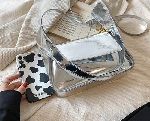 Miniatura 4 de Bolso de noche para mujer, Y2k, plateado, bolso hobo, bolso de mano, bolso de mano, bolso de mano, bolso de fiesta, bolso de mano, bolsos cruzados