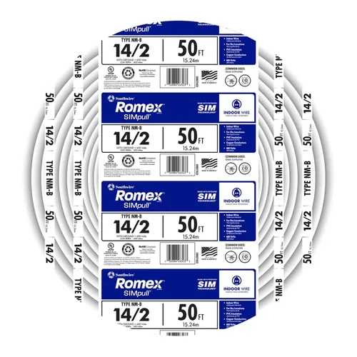 Miniatura 2 de Southwire Romex Brand Simpull Sólido - Cable NMB de 14/2 W/G para interiores, bobina de 50 pies, SW# 28827422 (paquete de 10)