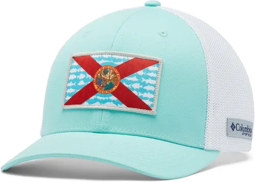 Miniatura 644 de Columbia - Gorra de malla con bandera con árboles unisex para adultos, corona alta
