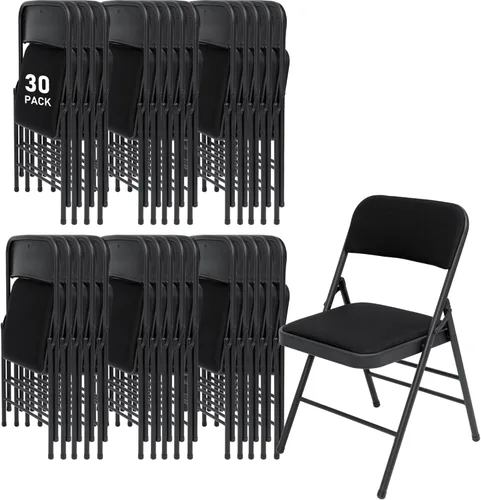 Miniatura 15 de SEALAMB Paquete de 4 sillas plegables con asiento cómodo, marco de metal resistente, sillas apilables portátiles para bodas, fiestas, oficina