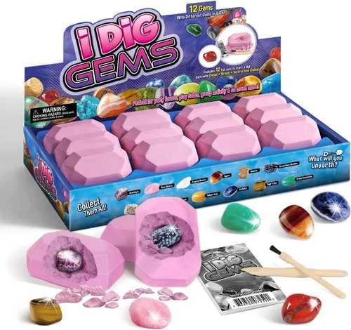 Miniatura 7 de Gamerside - Kit de minería de minerales, kit de excavación de piedras preciosas, 12 piedras preciosas y cristales de colección de piedras preciosas