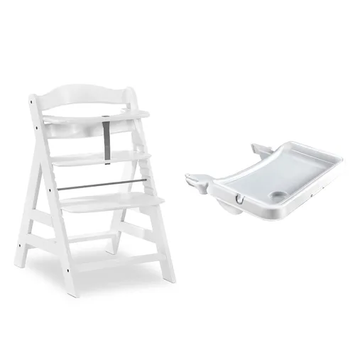 Miniatura 11 de hauck Alpha+ Grow Along - Trona elevada de madera de haya maciza con asiento ajustable, arnés de seguridad de 5 puntos y barra de parachoques