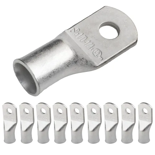Miniatura 176 de SELTERM 5 piezas terminales de cable de cobre estañado 1/0 AWG perno de 1/2", extremos de cable de batería, terminales de anillo, conectores