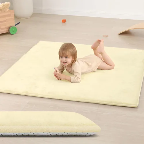 Miniatura 21 de Huloo Sleep Alfombra de Juego para Bebés para Piso, Espesor de 1.3" de Espuma Elástica, Alfombra de 1.27m×1.27m para Tiempo de Barriga, Terciopelo