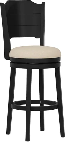Miniatura 21 de Hillsdale Clarion - Taburete de Altura Giratoria de Madera para Barra, Negro