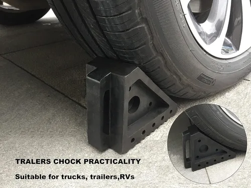 Miniatura 6 de HOXWELL Calzas de goma sólidas y resistentes, paquete de 2 unidades, de alta calidad para automóvil, remolques de viaje, RV, camión y ATV