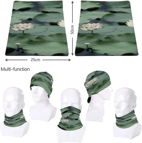 Miniatura 8 de Black Lily Pads - Polaina para el cuello para hombres y mujeres, protección solar UPF 50+, pasamontañas, máscara facial que absorbe la humedad