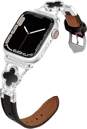 Miniatura 8 de Correa de cuero compatible con Apple Watch para mujeres de 38 mm, 40 mm, 41 mm, 42 mm, Series 10, 9, 8, SE, 7, 6, 5, 4, 3, 2, 1