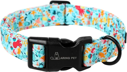 Miniatura 27 de Aring Pet Collar de algodón, ligero y ajustable, con hebilla de liberación rápida para perros pequeños, medianos y grandes, para cachorros, S