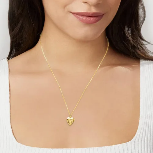 Miniatura 2 de Canaria - Collar con medallón de corazón floral de oro amarillo de 10 quilates, Oro, no conocido