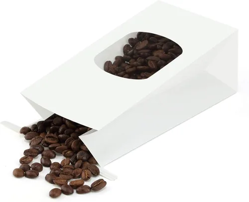 Miniatura 4 de BagDream Bolsas pequeñas de panadería con ventana, 50 unidades, 3.54 x 2.36 x 6.7 pulgadas, bolsas de papel kraft blanco con bloqueo de lengüeta