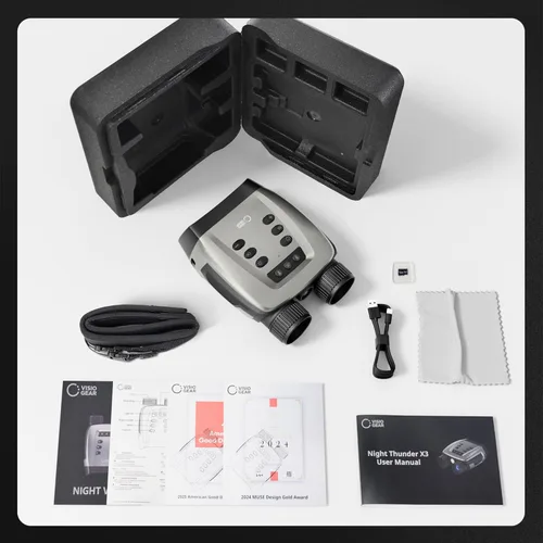 Miniatura 8 de VisioGear Night Thunder X3 - Gafas de visión nocturna - Prismáticos de visión nocturna de 4K con modo de color AI para adultos con foto de 40MP