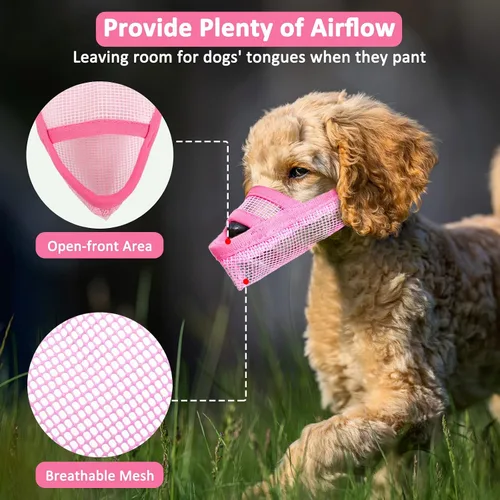 Miniatura 6 de Crazy Felix - Bozal de nailon para perros pequeños, medianos y grandes Dachshund Beagle Poodle Labrador; protector de boca para mascotas de malla